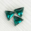 glass-023 Пришивні скляні камені (малахіт, трикутник, 12 х 12 мм)