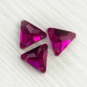 glass-022 Пришивні скляні камені (рожевий, трикутник, 12 х 12 мм)