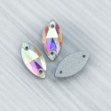 glass-058 Пришивні скляні камені (райдужний, маркіз, 15 х 7 мм)
