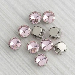 riv-1196 Ріволі скляні круглі в цапах (світло-рожевий, 8 мм)