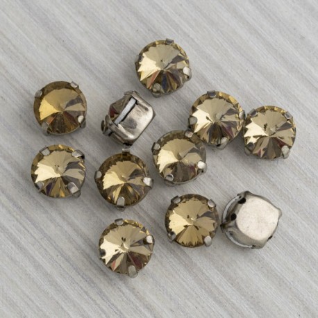 riv-1201 Ріволі скляні круглі в цапах (шампань, 8 мм)