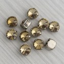 riv-1201 Ріволі скляні круглі в цапах (шампань, 8 мм)
