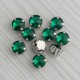 riv-1204 Ріволі скляні круглі в цапах (малахіт, 8 мм)