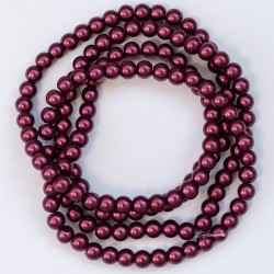 Намистини скло-кераміка 1096 (імітація перлів, сангрія, 4 мм)