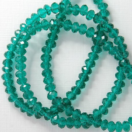 Намистини в низці (прозорі, малахітові) (2 мм х 3мм)