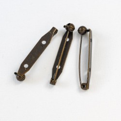 FUR-0059-1029 Булавка для брошки, темна бронза  із закруткою (Японія) 3,5 см