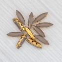 riv-1420 Ріволі маркиз в цапах під золото (4 х 15 мм) матовий сірий