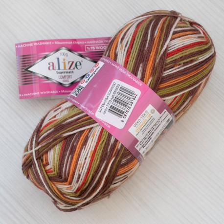 Superwash (Пряжа Alize), Comfort Socks - колір 21