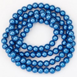 Намистини-скло-кераміка 1141 (імітація перлів, синій, 8 мм)