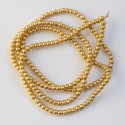 Намистини-скло-кераміка 1025 (імітація перлів, золотий, 6 мм)