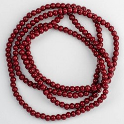 Намистини- скло-кераміка 1091 (імітація перлів, бордовий, напівматовий, 6 мм)