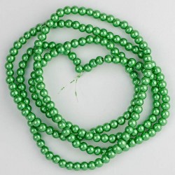 Намистини- скло-кераміка 1115 (імітація перлів, зелений, 6 мм)