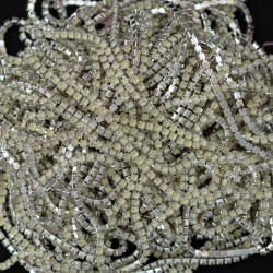 FUR-0161-47 Ланцюг під срібло з опаловими блідо-жовтими камінчиками (1,5 мм) 10 см