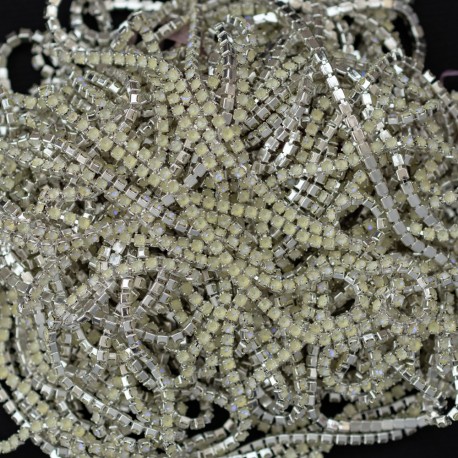 FUR-0161-47 Ланцюг під срібло з опаловими камінчиками (1,5 мм) 10 см