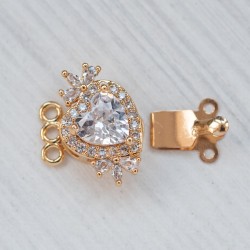 Застібка, Покриття 14К (круг у вигляді сердечка), золото