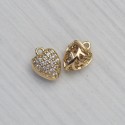 Підвіска сердечко (прозорі стрази ), петелька зверху