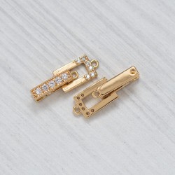 Застібка-коробочка видовжена, покриття 14к, золото