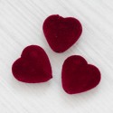 Намистина у вигляді сердечка оксамитового (темно-червоне)