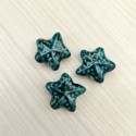 Намистина керамічна у вигляді зірочки, бірюзова