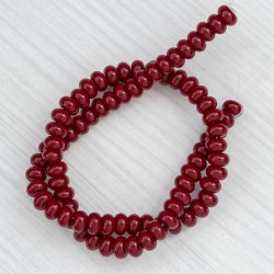 Намистини в низці (гладкі, 8х4 мм, темно-бордові)