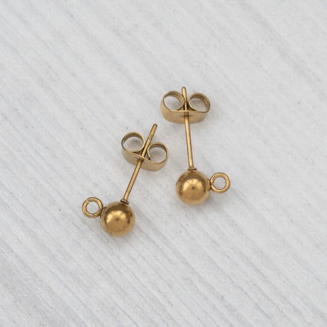 Швензи кульки 4 мм (нержавійка) під золото