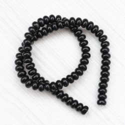 Намистини в низці (гладкі, 8х4 мм, чорні)