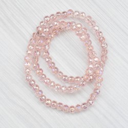 Кришталеві намистини (6мм) рожеві