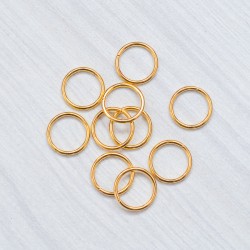 Кільце одинарне, нержавійка (10 мм) золото