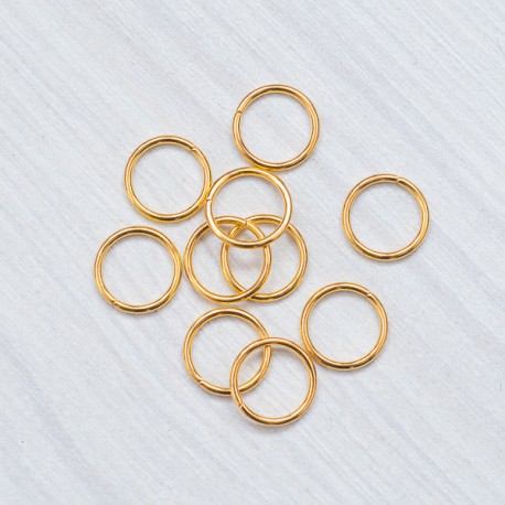 Кільце одинарне, нержавійка (10 мм) золото