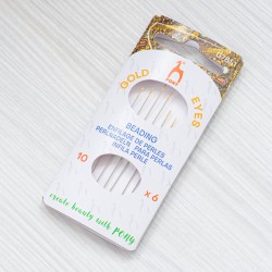 FNT-013 Голки для бісеру Pony (золоте вушко) (№ 10), 6 штук