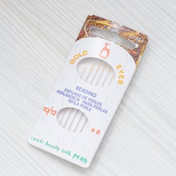 FNT-013 Голки для бісеру Pony (золоте вушко) (№ 10-12), 6 штук