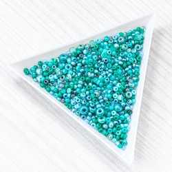 Бісер чеський мікс бірюзово-блакитний