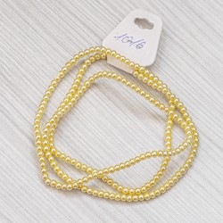 Намистини- скло-кераміка 1016 (імітація перлів, ванільно-жовтий, 4 мм)