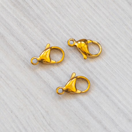 Застібка-карабін, нержавійка, під золото