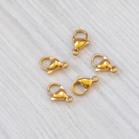 Застібка-карабін, 10 мм, нержавійка, під золото