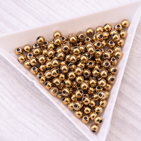 Намистини під золото (4 мм) 10 шт (нержавійка)