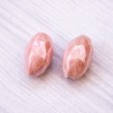 Керамічні намистини у вигляді овалу (26х17мм) рожеві