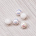 Намистини чеські Candy 8 мм, білі-перлинні (5 шт)