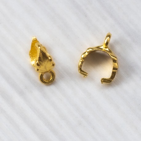 FUR-110 Бейл з листочком (підкулонник), золото