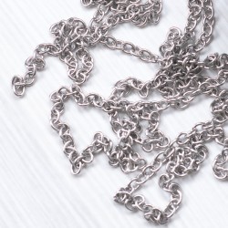 Ланцюжок ланками (нержавійка , 4х3 мм, під сталь) покриття 14К