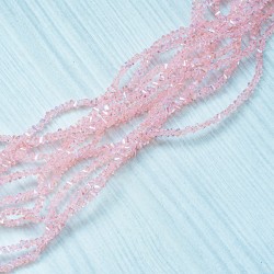 Намистини скляні у вигляді пірамідки (2 мм) рожеві