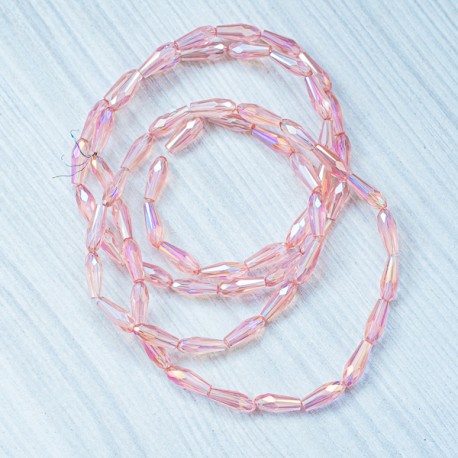 Намистини краплі видовжені в низці (10х14 мм), рожевий, злегка АВ