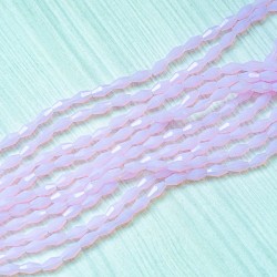 Намистини в низці (рожевий опал) (ромби, 8х4 мм)