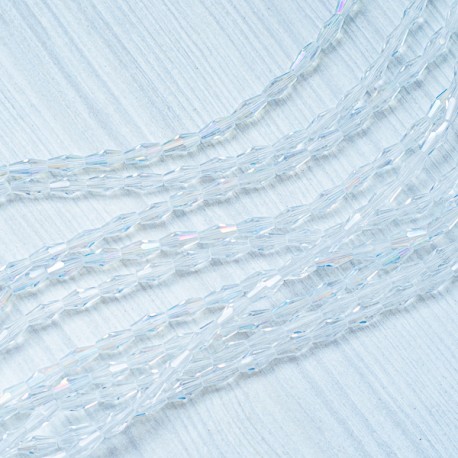 Намистини в низці (прозорий) (ромби, 8х4 мм)