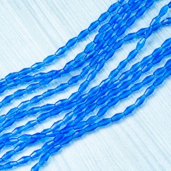 Намистини в низці (сині) (ромби, 8х4 мм)