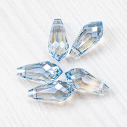 Намистини краплі (8х17 мм), 5 шт, блідо-сірий