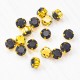 riv-1460 Ріволі (шатони) скляні круглі (чорний, 8 мм) в цапі