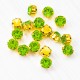 riv-1460 Ріволі (шатони) скляні круглі (зелений, 8 мм) в цапі