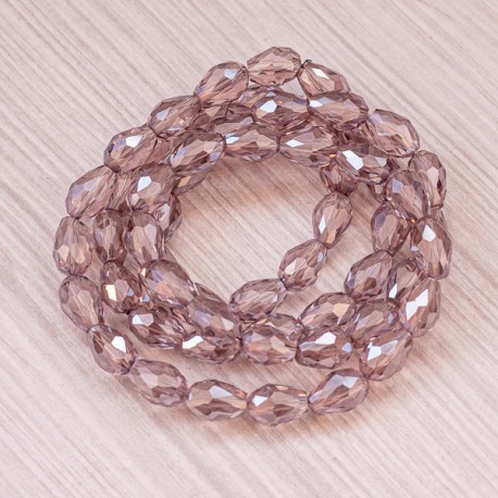 Намистини краплі (8х11 мм), блідо-бузковий