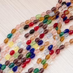 Намистини краплі (8х11 мм), мікс кольорів